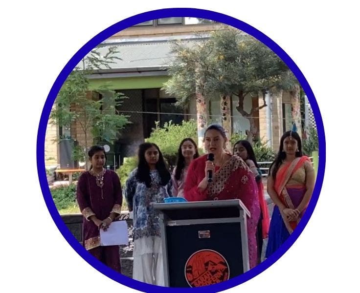 Our students attending a farm excursion